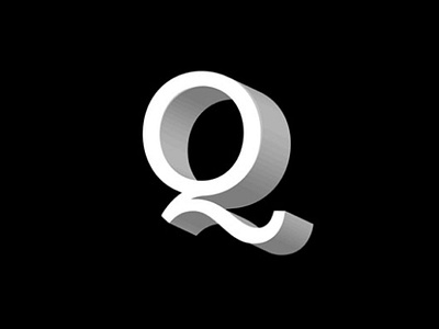 3D Letter Q with a swash 3d art black branding design gradients graphicdesign letters logo logodesign swash type typography white