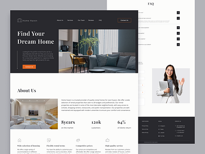 Home Haven house rent minimal minimalistic rent ui ux web design