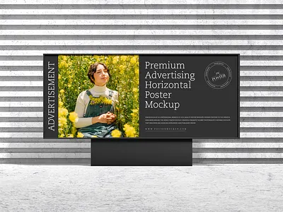 Free Premium Horizontal Poster Mockup billboard mockup