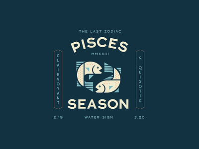 Pisces Type Practice fish flat geometric icon design illustration pisces retro type typography vintage water sign zodiac zodiac sign