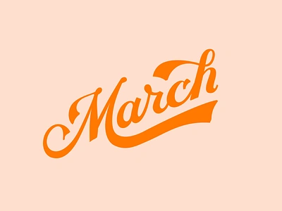 March Lettering classic script custom lettering flourish funky letter m lettering march retro script vintage