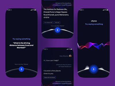 Ollyese | Application based Automated Sound Assistant advance ui animation app appdesign clean clean ui dark mode design mobile design mobile ui motion graphics ui ui design ux ux design