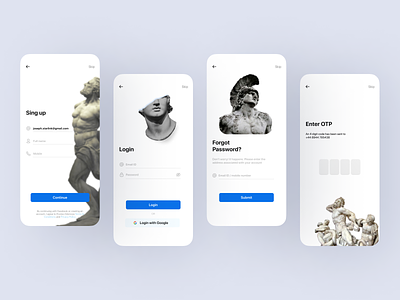 Login and Sign up Screens app design graphic design ios login login screen onboarding sing up ui ux