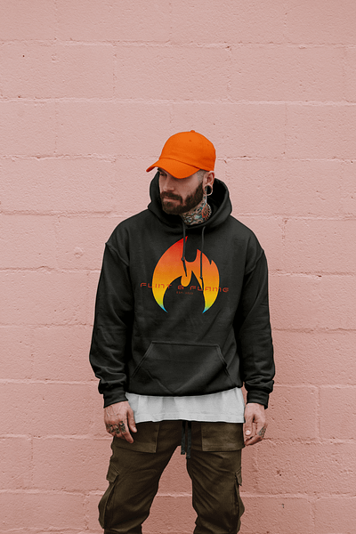 Flame Logo - Day 10/50 brand branding daily logo challenge daily logo challenge day 10 design dlc fire fire logo flame flame logo gradient hoodie logo illustrator logo mockup t shirt logo vector