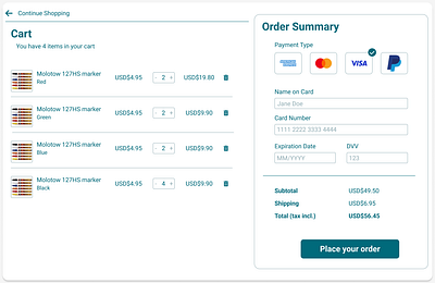 Credit Card Checkout ui