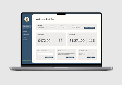 Cocoa Gift Cards Dashboard branding dashboard design ui ux uxui web app web design