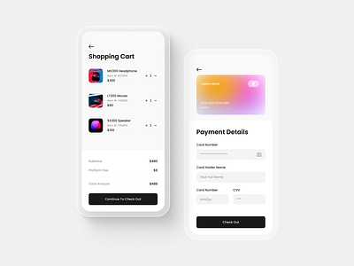Credit Card Checkout mobile ui ux