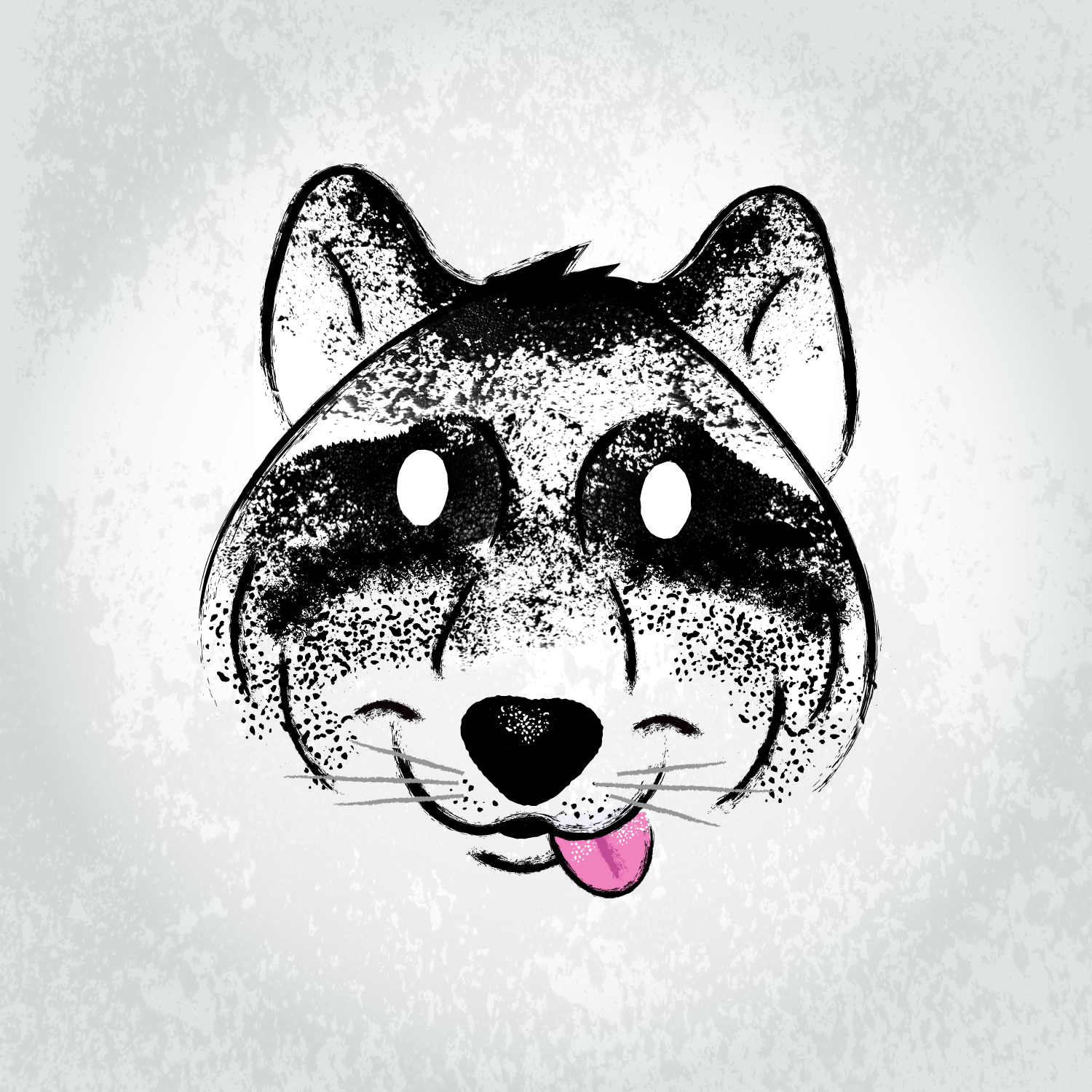 Scruffy Raccoon animals cartoon cute furry hungry illustration mask meeko nature raccoons ringed tail rocket texture tongue trash vector art whiskers wildlife