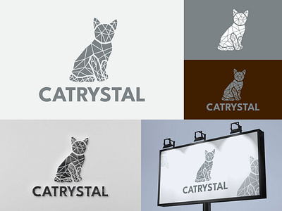 Logo Catrystal brand identity branding cat logo crystal logo diamond logo logo