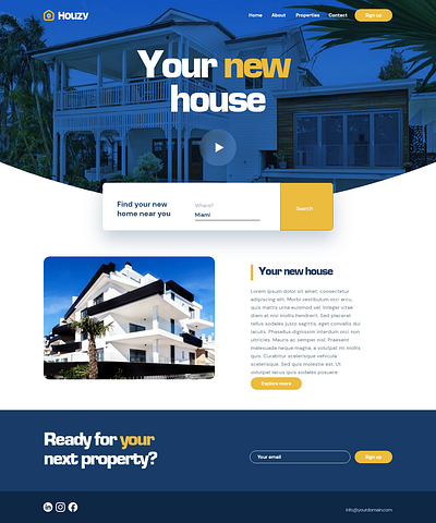 Houzy Homepage branding design graphic design ui ux