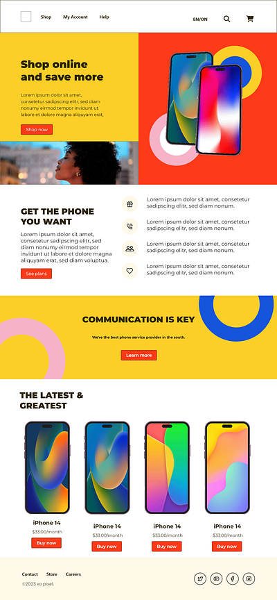iPhone Shop - Responsive Design branding design graphic design ui ux
