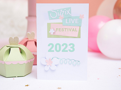 Sizzix Live Festival Ad branding design graphic design illustration logo skew morphic design socialmedia typography ui vector