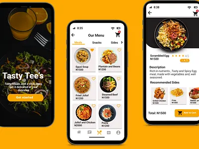 Food mobile app app design ui ux