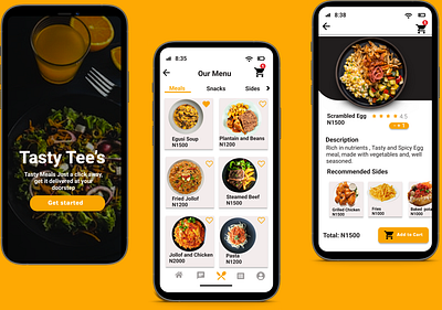 Food mobile app app design ui ux