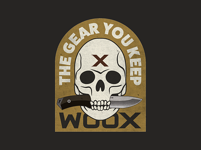 DeathHead Woox camping deathhead gear hunting knife outdoor skull typography