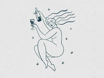 A Little Piece Of Heaven branding design drink girl mystic vector wine