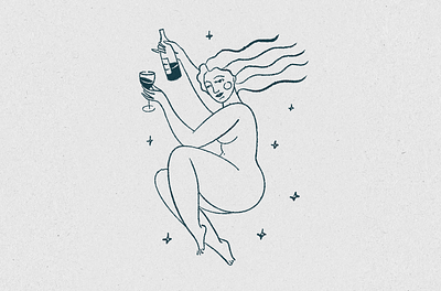 A Little Piece Of Heaven branding design drink girl mystic vector wine