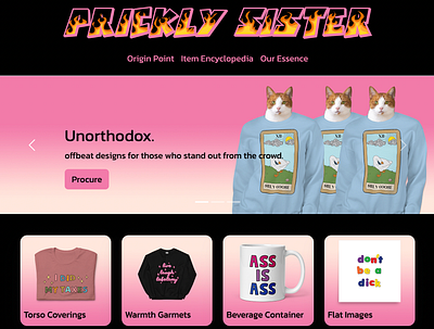 Prickly Sister- Online shop shot adobe illustrator branding design graphic design illustration logo print design shop design ui ux vector web design website design