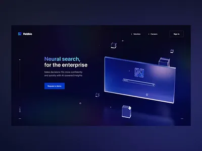 Hebbia AI web site design 3d ai branding button c4d design gpt hebbia home illustration landing menu motion page scroll search transition ui ux website