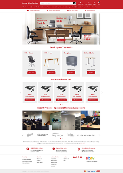 Premier Office Furniture Website Redesign design ui ux