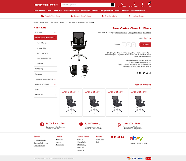 Premier Office Furniture site Redesign by Adam Blackburn on Dribbble