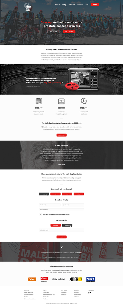 Male Bag Foundation Website Design design ui ux