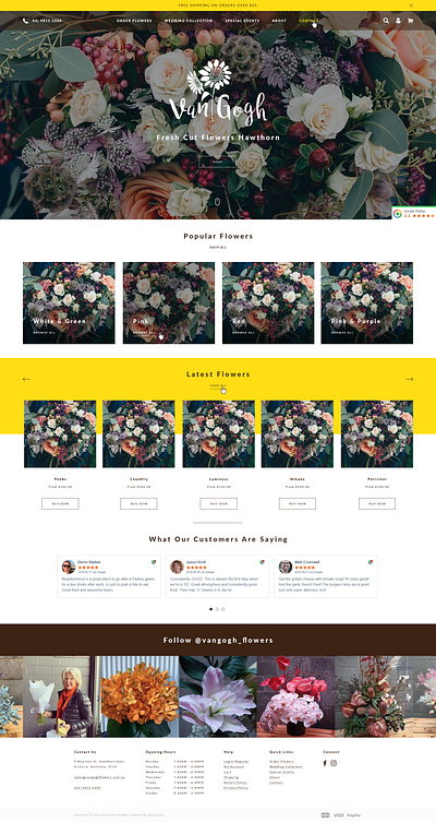 Van Gogh Flowers Website Design design ui ux