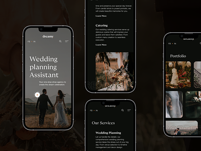Wedding planner app assistance catering concept design event photo planner services ui ux web website wedding