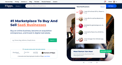 Flippa Notifications design ui ux