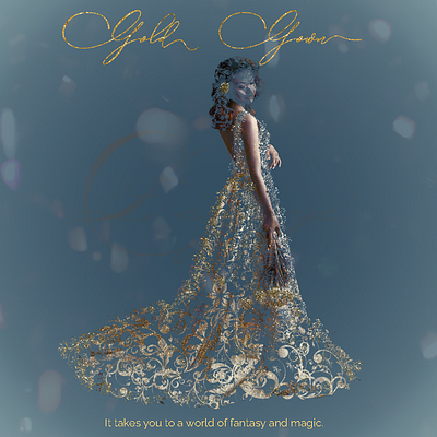 Golden Gown Fashionista design graphic design
