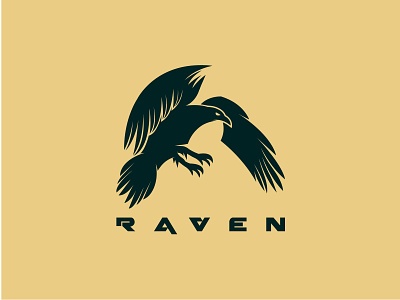 Raven Logo bird logo branding brave character creative logo logo minimalist raven logo for sale ravens typography ui ux vector vector logo file wild wing wings