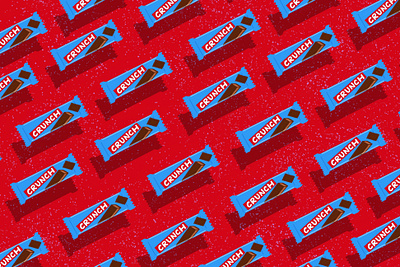 Crunch art background blue brand candy chocolate crunch bar graphic graphic design illustration logo nestle pattern pop art red repeat