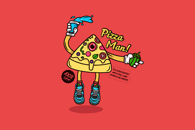 Pizza man ai illustration