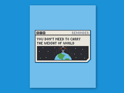 Pixel Poster - Weight of the World apple earth inspirational motivational pixel pixel art pixelated poster poster design space ui ui design