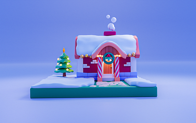 3D Christmas House 3d 3d illustration 3d model blender