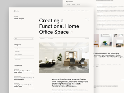 Minimalist Article Detail Page architecture article article detail blog business clean decor figma home minimalist news office space professional text ui ui design ui ux uiux web design website