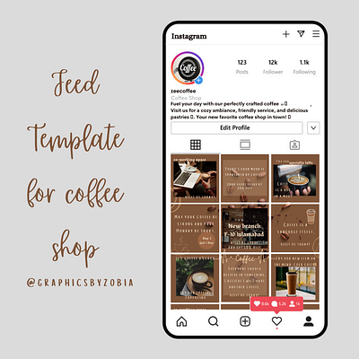 Feed Template for Coffee shop | graphicsbyzobia brand design branding coffee coffee shop design digital marketing feed template graphic design graphicsbyzobia illustration instagram feed instagram post design logo restaurant social media post templates