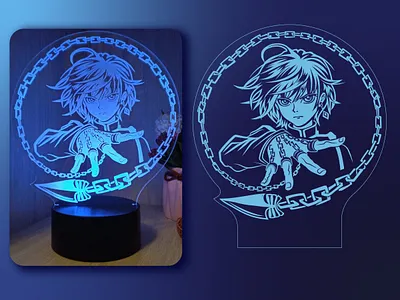 Kurapika black and white freelance kurapika led lamp vector