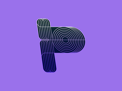36 Days of Type - P 36 days of type alphabet gradient letter lines logo metallic minimalist neo p sign typography