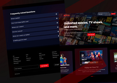 Redesign Landing Page Netflix prototype uiux design web design wireframe