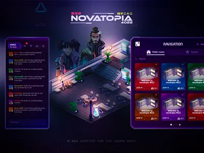 Novatopia 4022: Game UI Design design game landing page nft ui uiux web web3 website