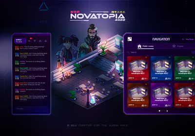 Novatopia 4022: Game UI Design design game landing page nft ui uiux web web3 website