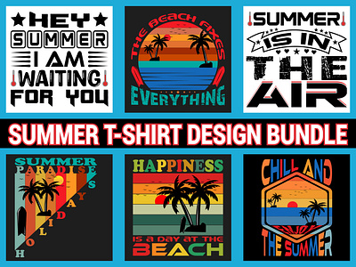 Summer t-shirt design bundle appreal beach beach holidays chill summer design fasion graphic design holidays hot summer paradise shirt design summer holiday summer paradise summer surfing summer vibe surfing t shirt t shirt design