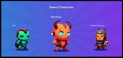 Select Character Game UI Screen design game illustration ui ux