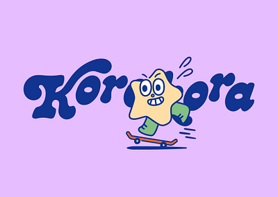 Kora Kora active active wear fun illustration kids playful skateboard typography