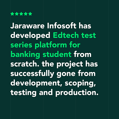 Jaraware Infosoft has developed an Edtech test series platform app client design jaraware jarawareinfosoft review ui ux