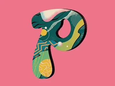 'P' for 36 Days of Type 36daysoftype challenge concept design flat gradients illustration illustrator lettering letters patterns texture type vector