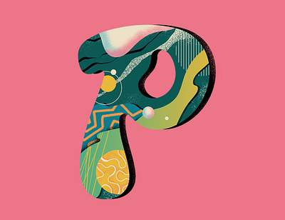 'P' for 36 Days of Type 36daysoftype challenge concept design flat gradients illustration illustrator lettering letters patterns texture type vector