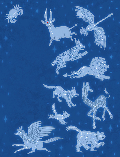 Highlights Magazine Sky Zoo! astrology astronomy childrens book illustration constellation constellations highlights magazine illustration nasa photoshop stars zodiac