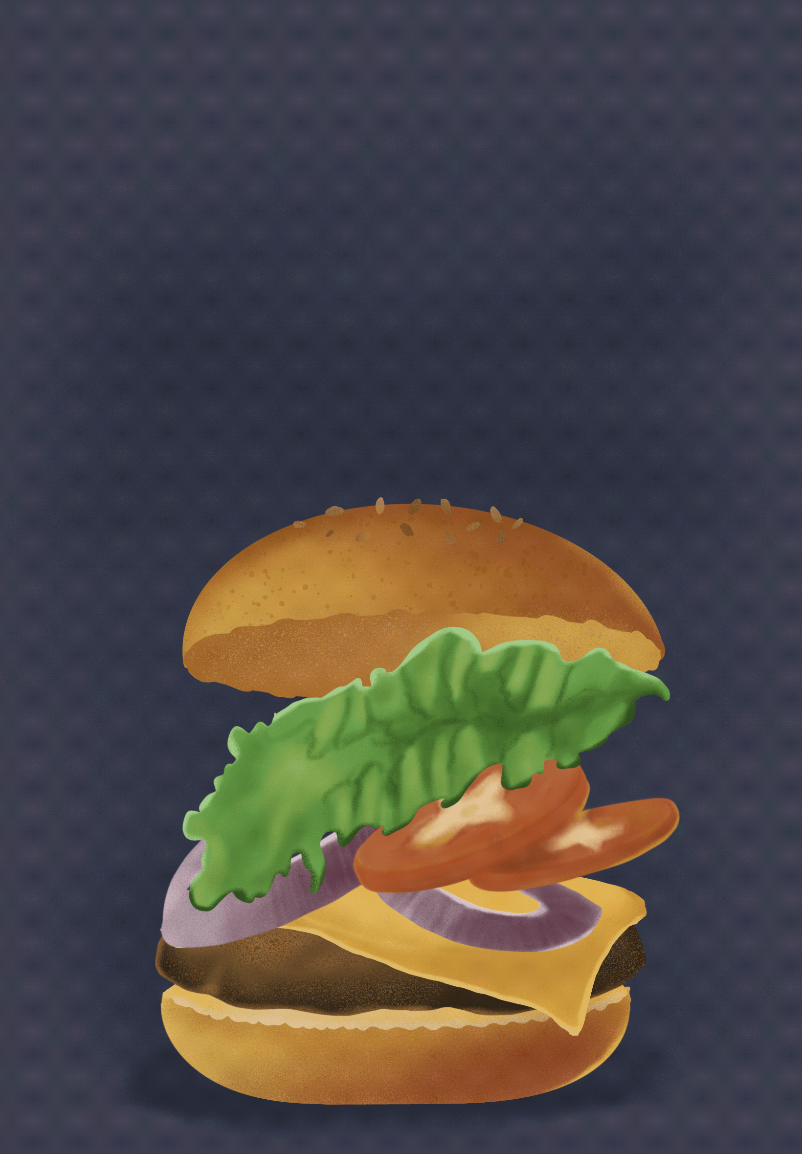 Burger Animation animation burger design framebyframe illustration procreate ui